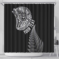 Personalised New Zealand Maori Art Tattoo and Silver Fern Shower Curtain