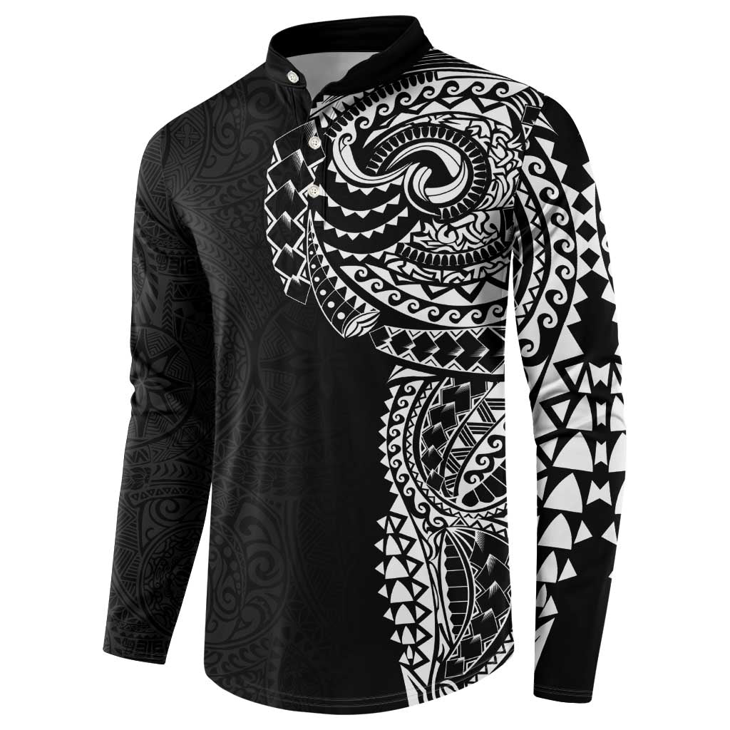 Polynesian Art Traditional Tattoo Pattern Button Sweatshirt