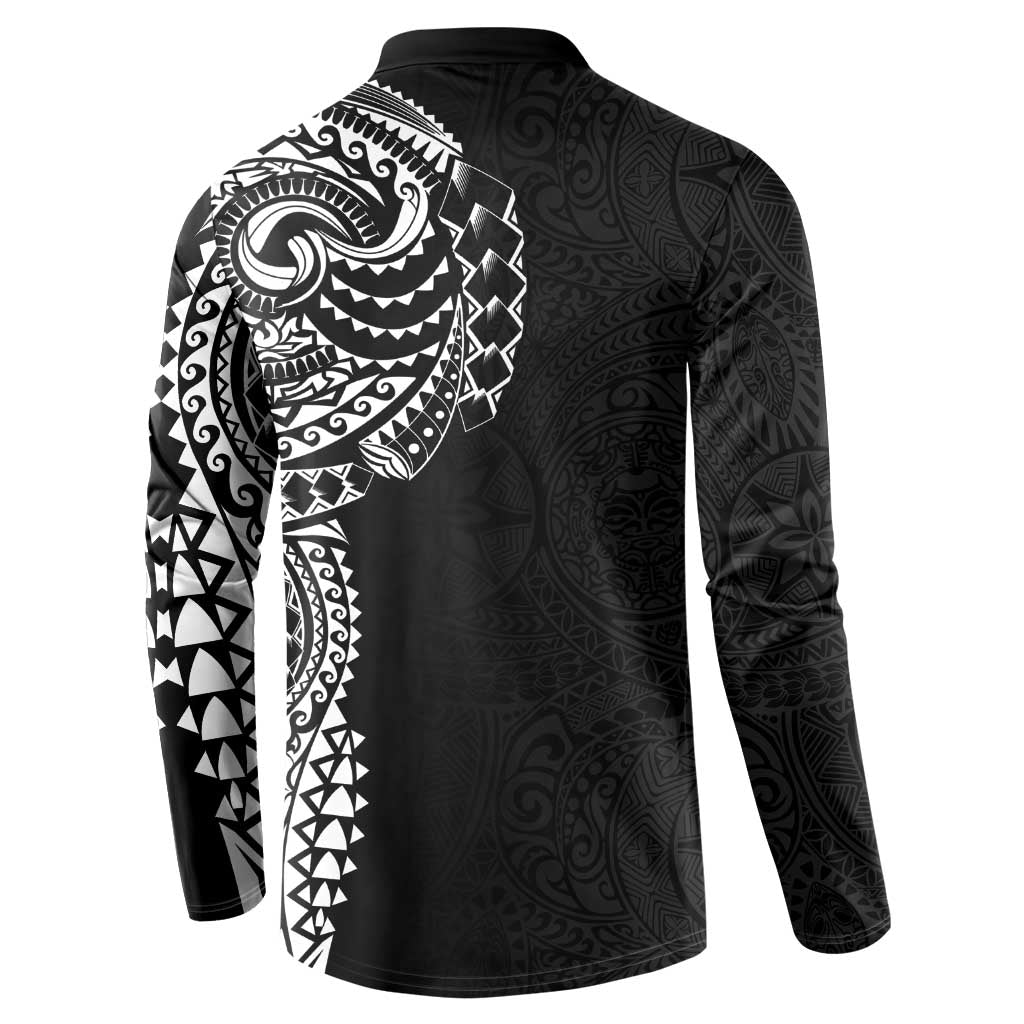 Polynesian Art Traditional Tattoo Pattern Button Sweatshirt