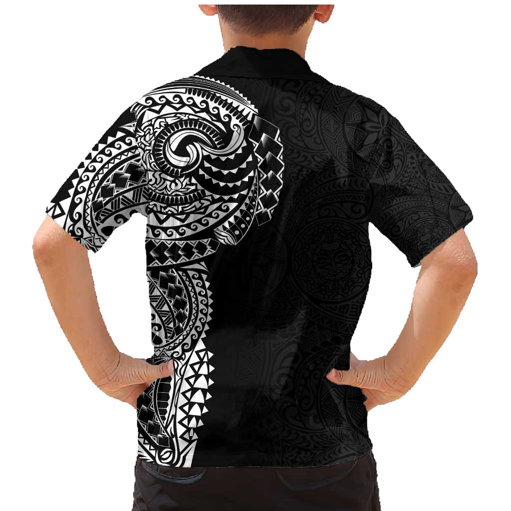 Polynesian Art Traditional Tattoo Pattern Family Matching Mermaid Dress and Hawaiian Shirt