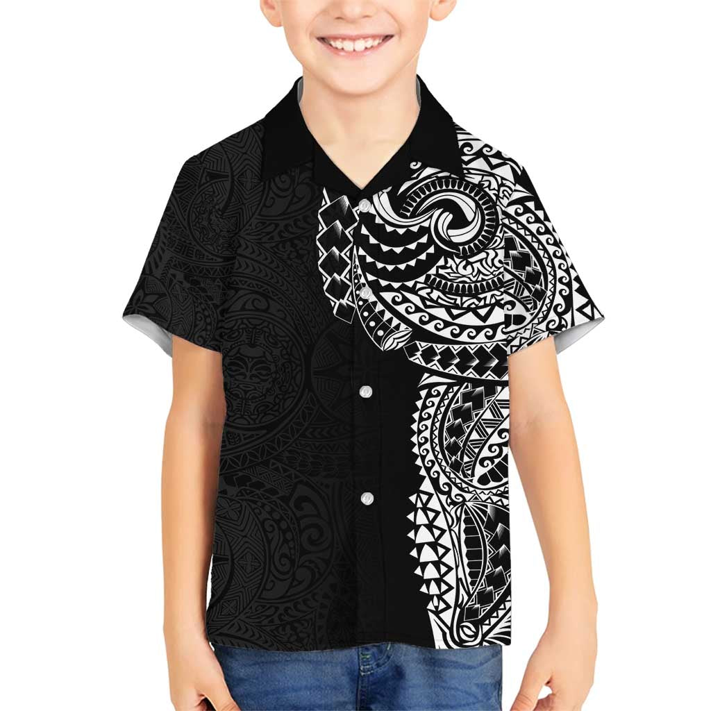 Polynesian Art Traditional Tattoo Pattern Family Matching Tank Maxi Dress and Hawaiian Shirt