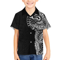 Polynesian Art Traditional Tattoo Pattern Family Matching Tank Maxi Dress and Hawaiian Shirt