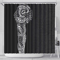 Polynesian Art Traditional Tattoo Pattern Shower Curtain