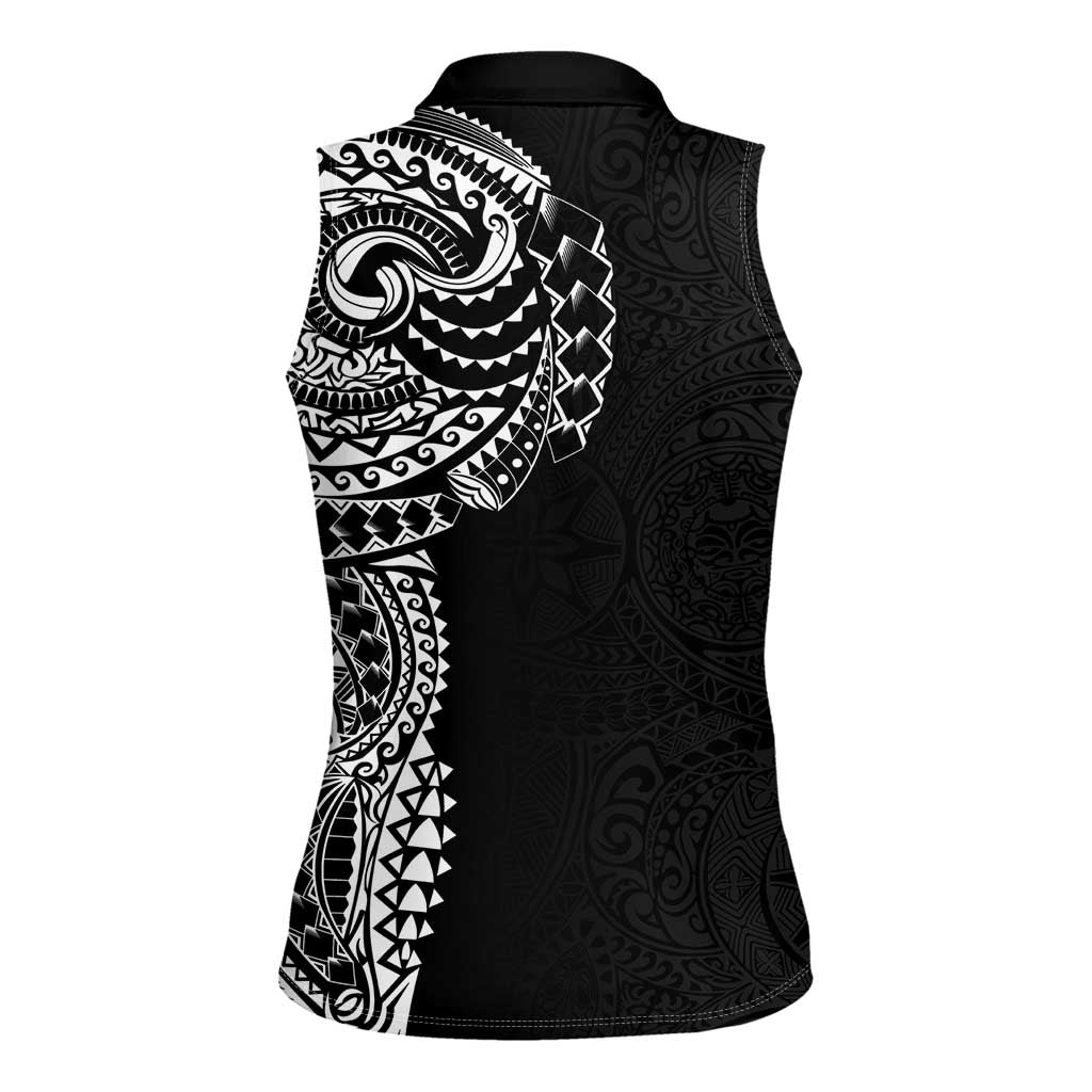Polynesian Art Traditional Tattoo Pattern Women Sleeveless Polo Shirt