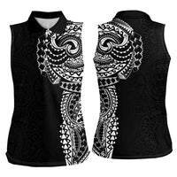 Polynesian Art Traditional Tattoo Pattern Women Sleeveless Polo Shirt