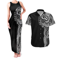 Polynesian Art Traditional Tattoo Couples Matching Tank Maxi Dress and Hawaiian Shirt Simple Style
