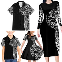 Polynesian Art Traditional Tattoo Family Matching Long Sleeve Bodycon Dress and Hawaiian Shirt Simple Style LT03 - Polynesian Pride