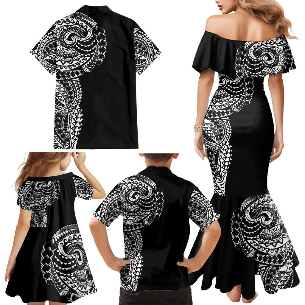Polynesian Art Traditional Tattoo Family Matching Mermaid Dress and Hawaiian Shirt Simple Style LT03 - Polynesian Pride