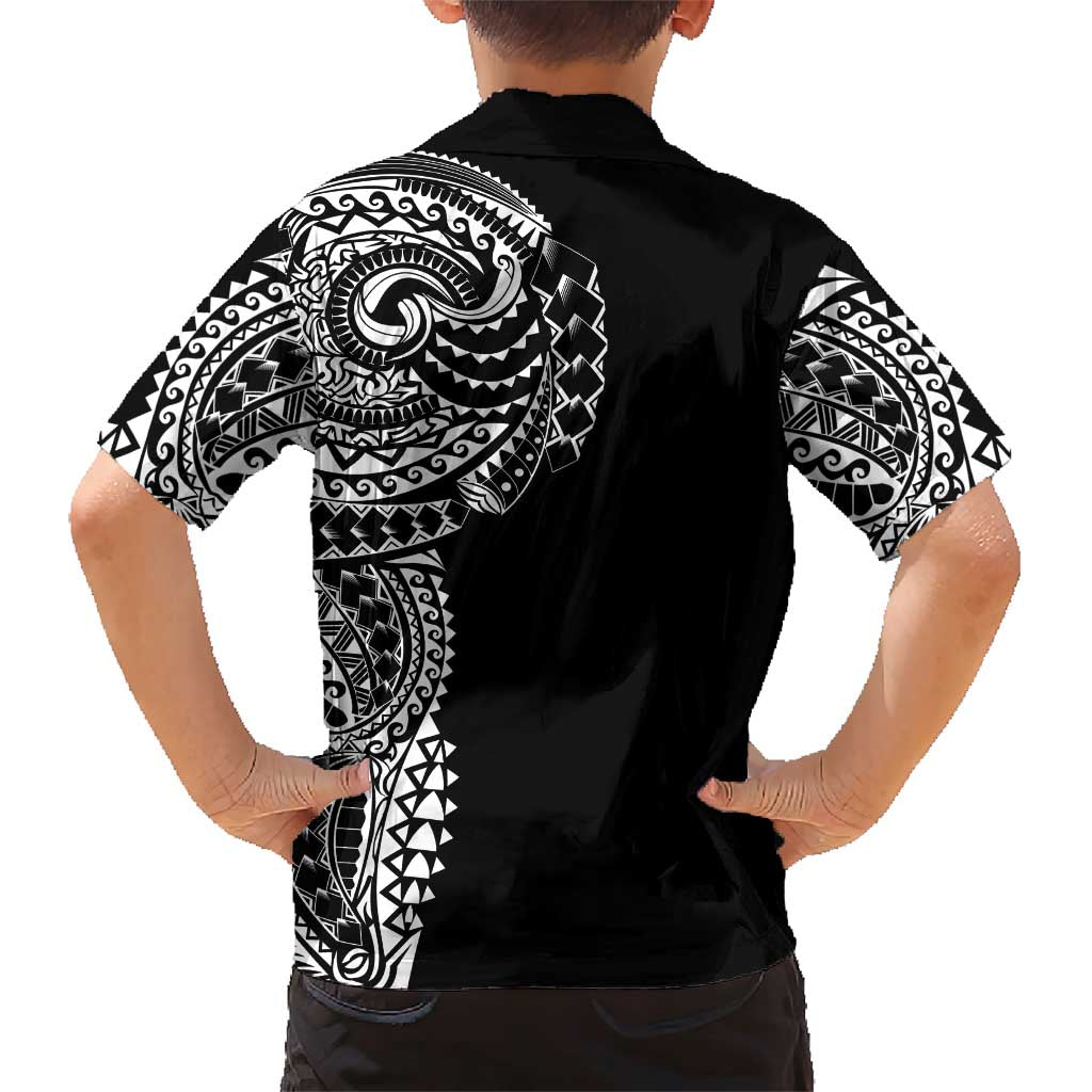 Polynesian Art Traditional Tattoo Family Matching Short Sleeve Bodycon Dress and Hawaiian Shirt Simple Style LT03 - Polynesian Pride
