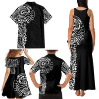 Polynesian Art Traditional Tattoo Family Matching Tank Maxi Dress and Hawaiian Shirt Simple Style