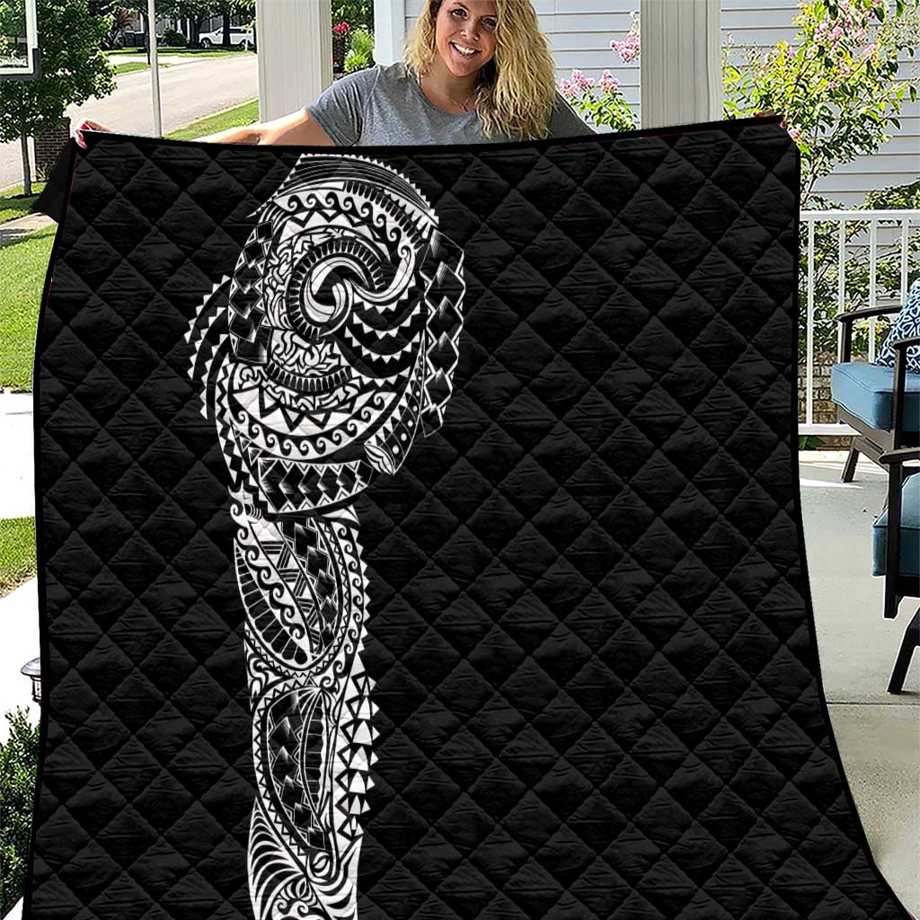 Polynesian Art Traditional Tattoo Quilt Simple Style LT03 Black - Polynesian Pride