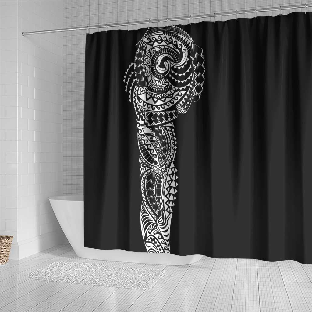 Polynesian Art Traditional Tattoo Shower Curtain Simple Style
