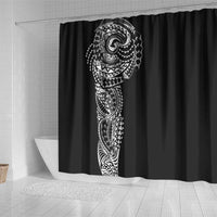 Polynesian Art Traditional Tattoo Shower Curtain Simple Style