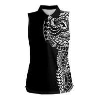 Polynesian Art Traditional Tattoo Women Sleeveless Polo Shirt Simple Style