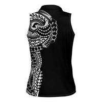 Polynesian Art Traditional Tattoo Women Sleeveless Polo Shirt Simple Style