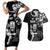 New Zealand Maori Warrior Rugby Couples Matching Short Sleeve Bodycon Dress and Hawaiian Shirt Silver Fern