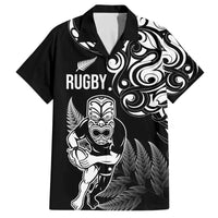New Zealand Maori Warrior Rugby Family Matching Off The Shoulder Long Sleeve Dress and Hawaiian Shirt Silver Fern