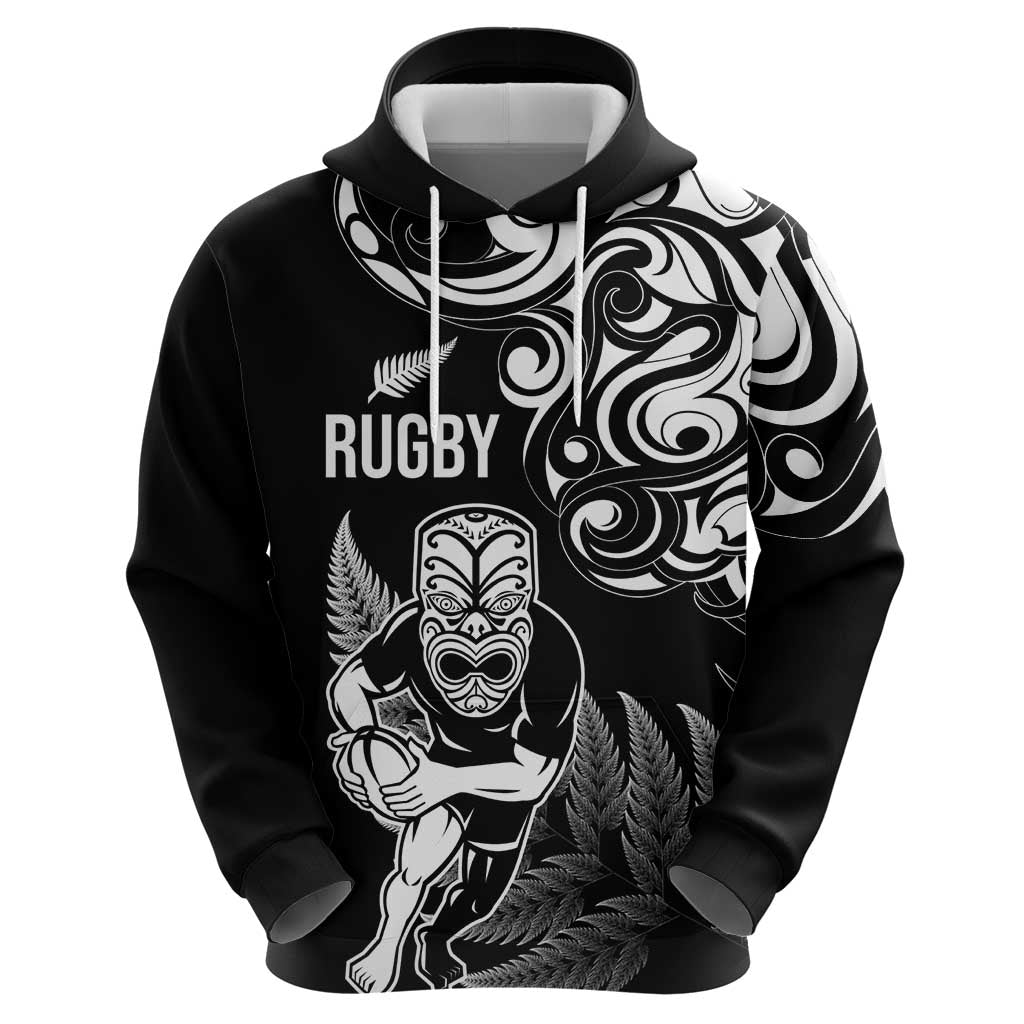 New Zealand Maori Warrior Rugby Hoodie Silver Fern