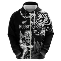 New Zealand Maori Warrior Rugby Hoodie Silver Fern