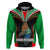 PNG Mendi Muruks Rugby Hoodie The Cassowary Head and PNG Bird Polynesian Tattoo LT03 Green - Polynesian Pride