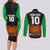 Custom PNG Mendi Muruks Rugby Couples Matching Long Sleeve Bodycon Dress and Long Sleeve Button Shirts The Cassowary Head and PNG Bird Polynesian Tattoo LT03 - Polynesian Pride