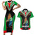 Custom PNG Mendi Muruks Rugby Couples Matching Short Sleeve Bodycon Dress and Hawaiian Shirt The Cassowary Head and PNG Bird Polynesian Tattoo LT03 Green - Polynesian Pride