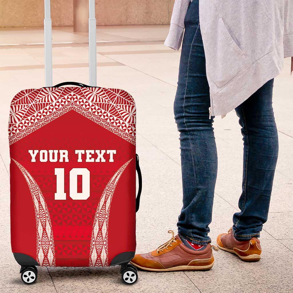 Custom Tonga Pacific Rugby 2024 Luggage Cover Ngatu Tribal Pattern