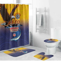 American Samoa Fautasi Bathroom Set Bald Eage and Sailfish with Kakau Motifs - Polynesian Pride