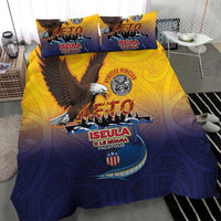 American Samoa Fautasi Bedding Set Bald Eage and Sailfish with Kakau Motifs - Polynesian Pride