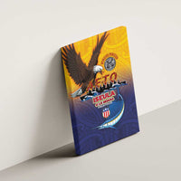 American Samoa Fautasi Canvas Wall Art Bald Eage and Sailfish with Kakau Motifs - Polynesian Pride