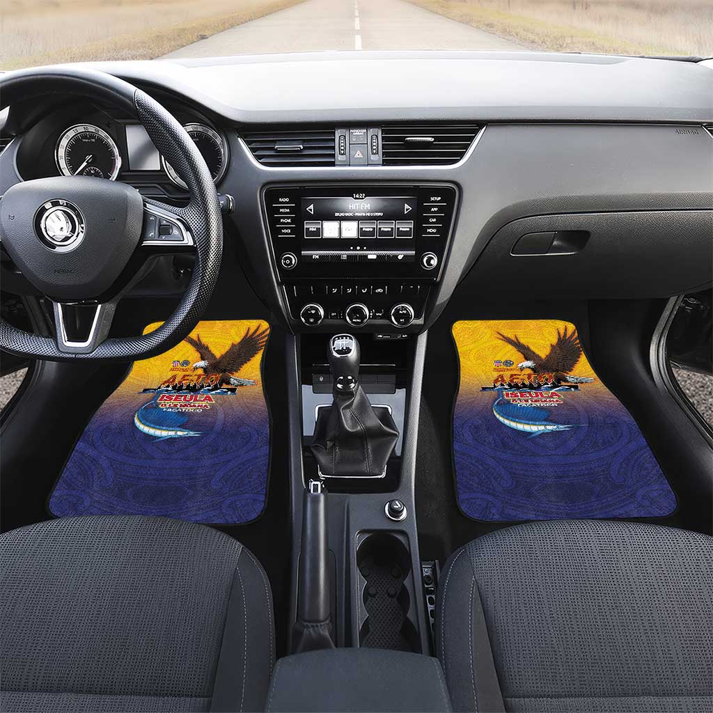 American Samoa Fautasi Car Mats Bald Eage and Sailfish with Kakau Motifs - Polynesian Pride