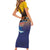 American Samoa Fautasi Family Matching Short Sleeve Bodycon Dress and Hawaiian Shirt Bald Eage and Sailfish with Kakau Motifs - Polynesian Pride