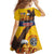 American Samoa Fautasi Family Matching Summer Maxi Dress and Hawaiian Shirt Bald Eage and Sailfish with Kakau Motifs - Polynesian Pride