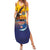 American Samoa Fautasi Family Matching Summer Maxi Dress and Hawaiian Shirt Bald Eage and Sailfish with Kakau Motifs - Polynesian Pride