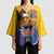American Samoa Fautasi Kimono Sleeve Blouse Bald Eage and Sailfish with Kakau Motifs - Polynesian Pride