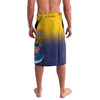 American Samoa Fautasi Lavalava Bald Eage and Sailfish with Kakau Motifs - Polynesian Pride