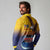 American Samoa Fautasi Long Sleeve Polo Shirt Bald Eage and Sailfish with Kakau Motifs - Polynesian Pride