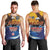 American Samoa Fautasi Men Tank Top Bald Eage and Sailfish with Kakau Motifs - Polynesian Pride