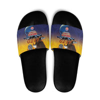 American Samoa Fautasi Slide Sandals Bald Eage and Sailfish with Kakau Motifs - Polynesian Pride