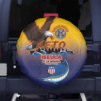 American Samoa Fautasi Spare Tire Cover Bald Eage and Sailfish with Kakau Motifs - Polynesian Pride