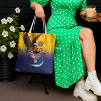 American Samoa Fautasi Tote Bag Bald Eage and Sailfish with Kakau Motifs - Polynesian Pride