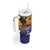 American Samoa Fautasi Tumbler With Handle Bald Eage and Sailfish with Kakau Motifs - Polynesian Pride
