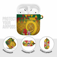 Melanesian Vanuatu AirPods Case With Tapa Tribal Pattern and Triangle Geometric Tricolor - Polynesian Pride