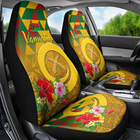 Melanesian Vanuatu Car Seat Cover With Tapa Tribal Pattern and Triangle Geometric Tricolor - Polynesian Pride