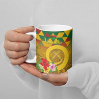 Melanesian Vanuatu Ceramic Mug With Tapa Tribal Pattern and Triangle Geometric Tricolor - Polynesian Pride