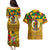 Melanesian Vanuatu Couples Matching Puletasi and Hawaiian Shirt With Tapa Tribal Pattern and Triangle Geometric Tricolor - Polynesian Pride