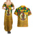 Melanesian Vanuatu Couples Matching Summer Maxi Dress and Hawaiian Shirt With Tapa Tribal Pattern and Triangle Geometric Tricolor - Polynesian Pride