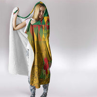 Melanesian Vanuatu Hooded Blanket With Tapa Tribal Pattern and Triangle Geometric Tricolor - Polynesian Pride