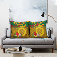 Melanesian Vanuatu Pillow Cover With Tapa Tribal Pattern and Triangle Geometric Tricolor - Polynesian Pride