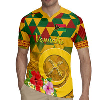 Melanesian Vanuatu Rugby Jersey With Tapa Tribal Pattern and Triangle Geometric Tricolor - Polynesian Pride